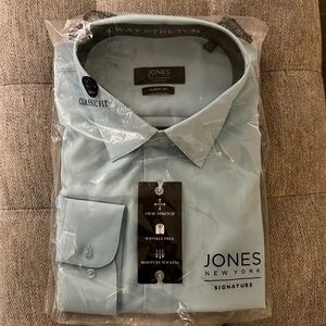 Brand New sky blue Jones New York, classic fit dress shirt…2XL 18-18 1/2, 34/35